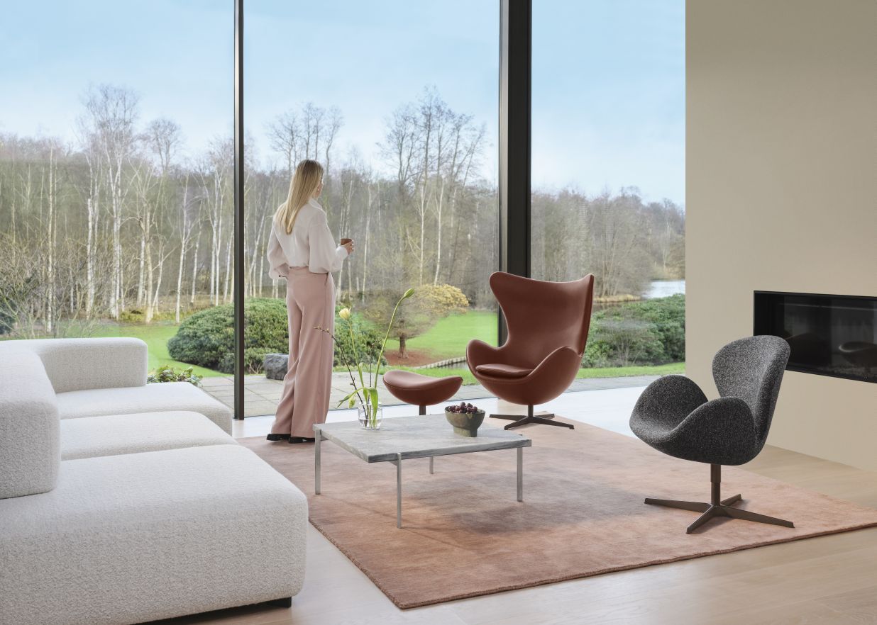 PK 61 Table basse Marbre Gris-Blanc Fritz Hansen Modèle anniversaire