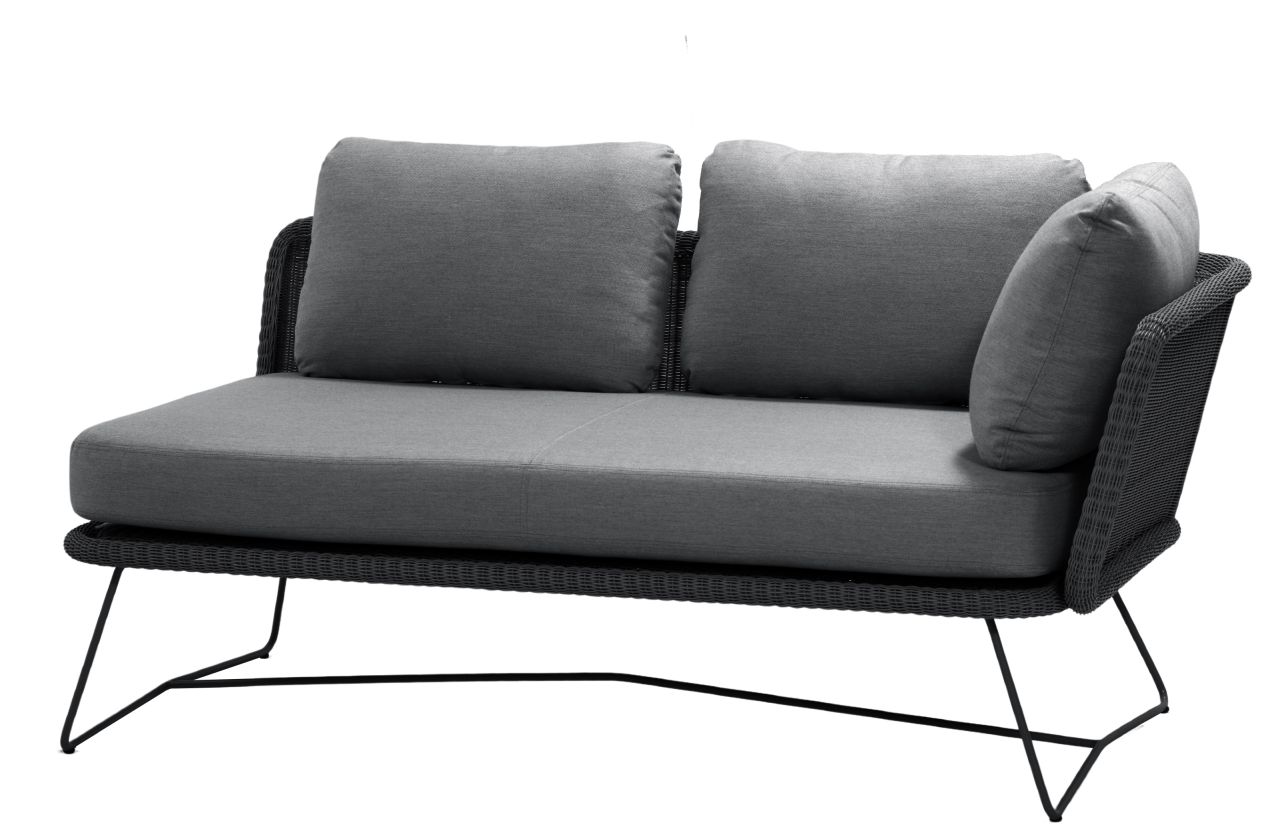 Horizon Outdoor Canapé modulable 2 places gauche Cane-Line Structure noire / Coussin gris