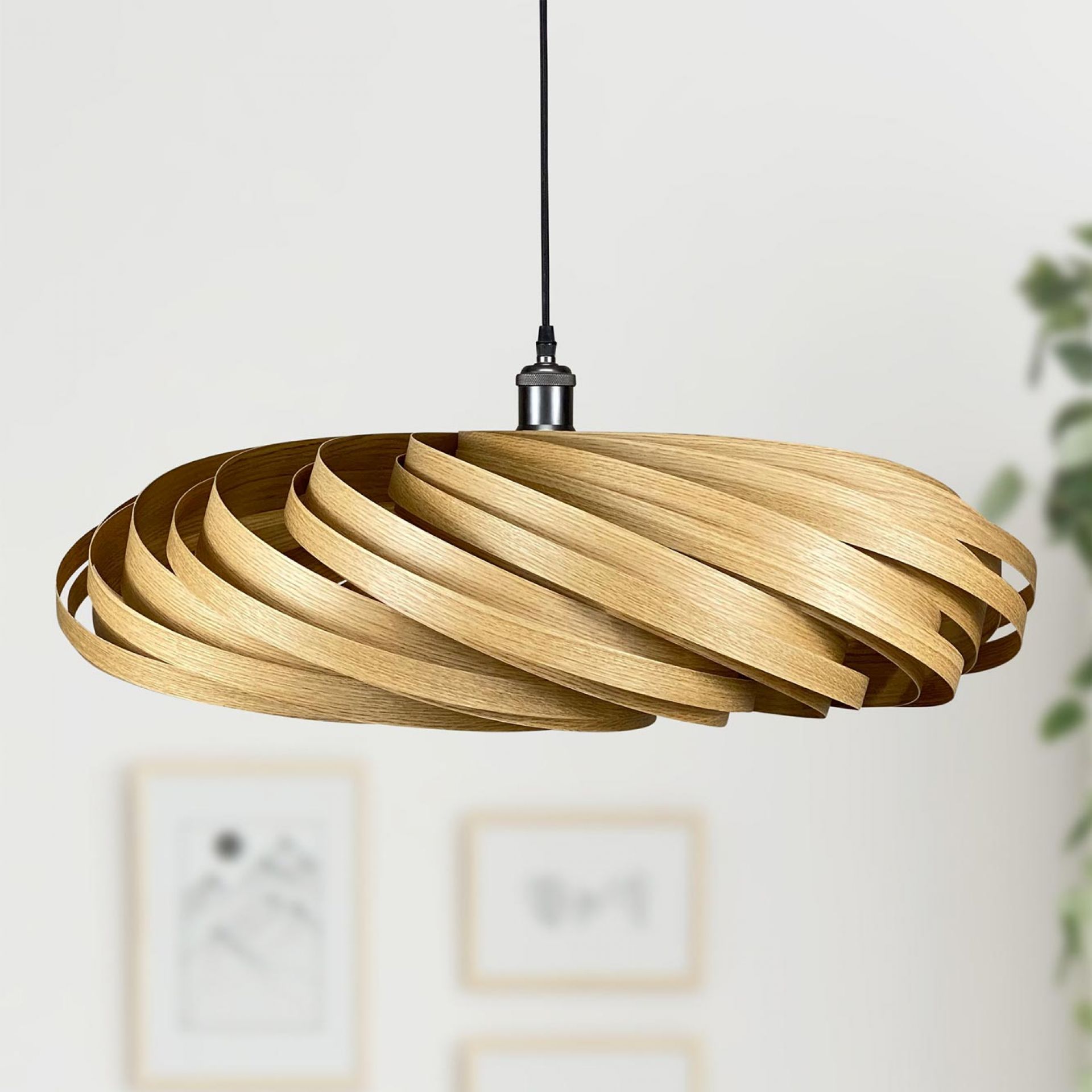 Veneria Lampe à suspendre Ø70 cm Chêne Gofurnit
