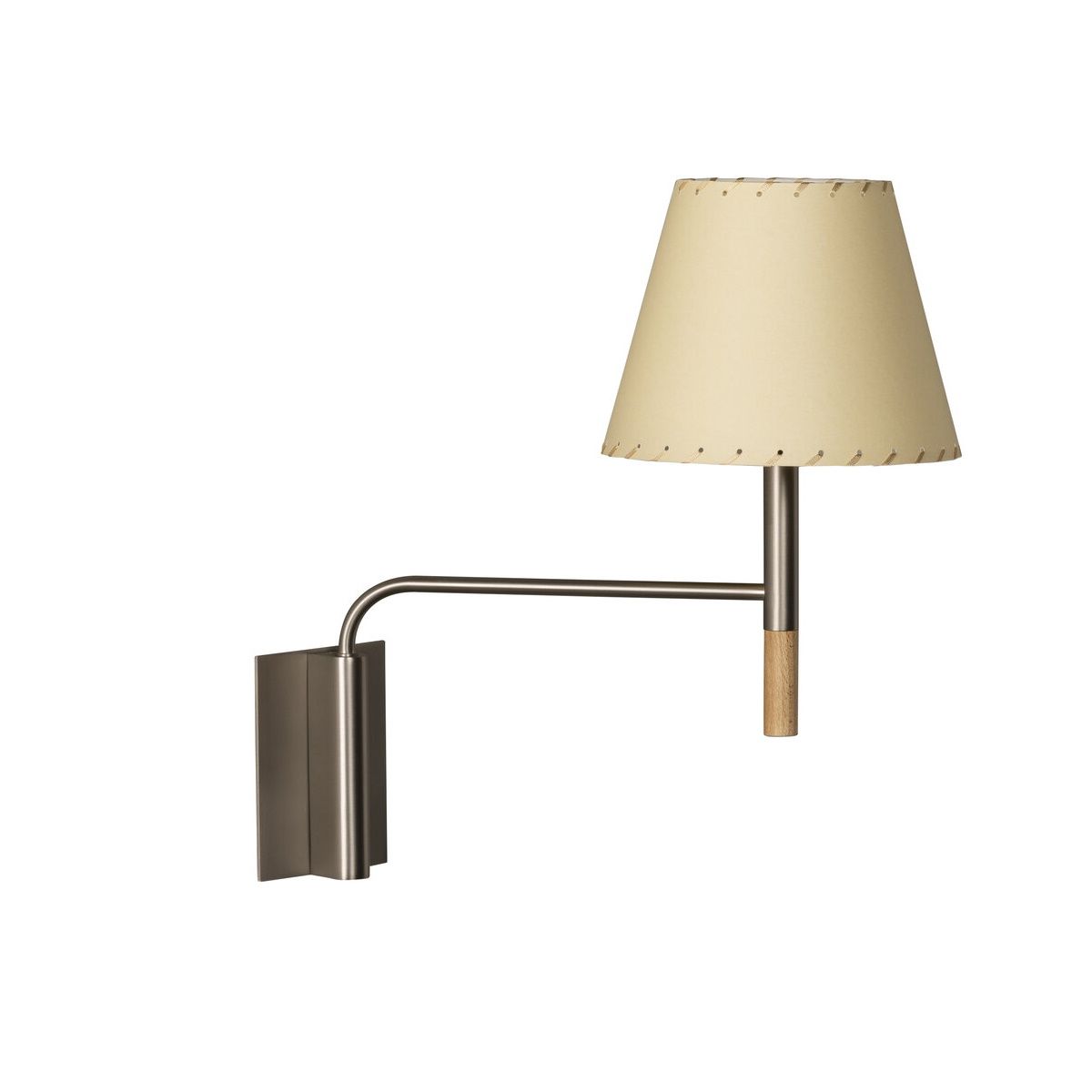 BC3 Applique murale avec abat-jour en parchemin beige brodé Santa & Cole
