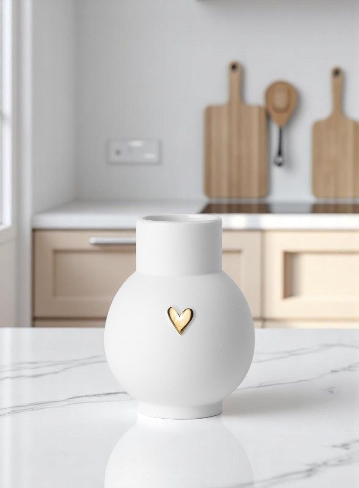 Lovely Mini vase boule coeur or Roues