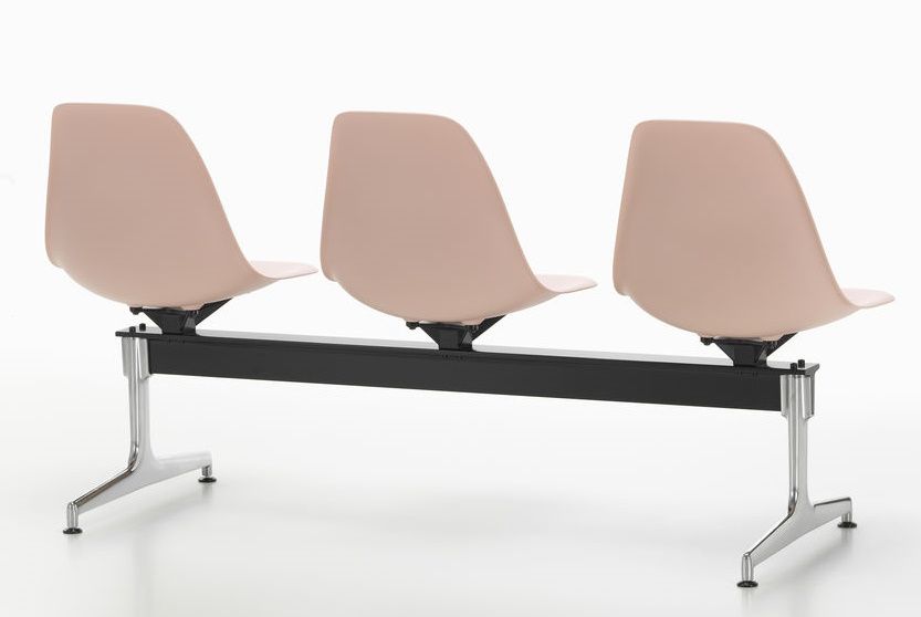 Eames Plastic Side Chair RE sur traverse Vitra 