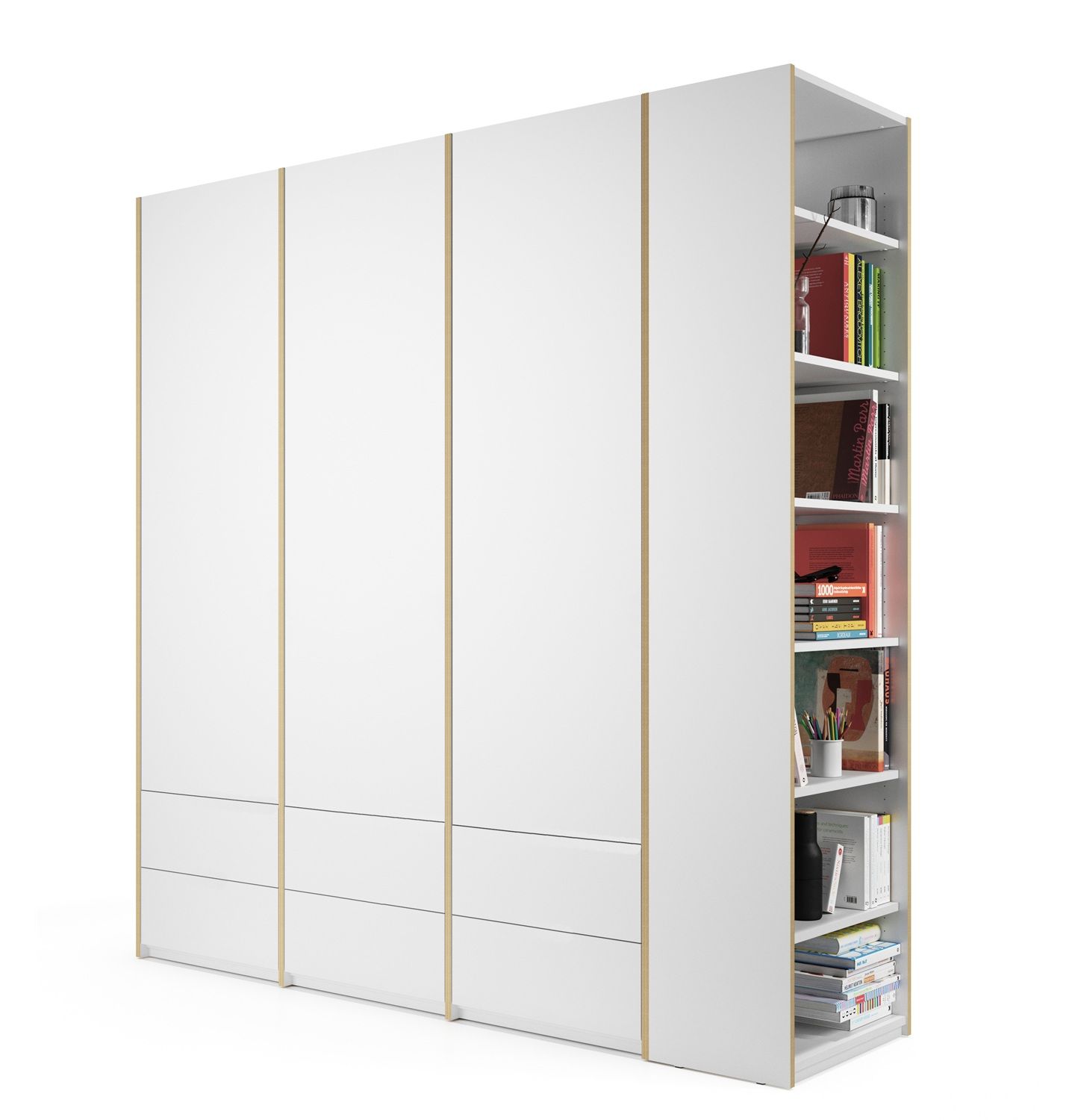MODULAR PLUS Armoire combinée avec étagère annexe à droite L 212,2 cm Müller Möbelwerkstätten