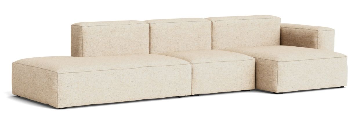 Beige Mags Soft Sofa mit Armlehne rechts, 3-Sitzer, Stoff Bolgheri, moderne Wohnzimmer Couch.