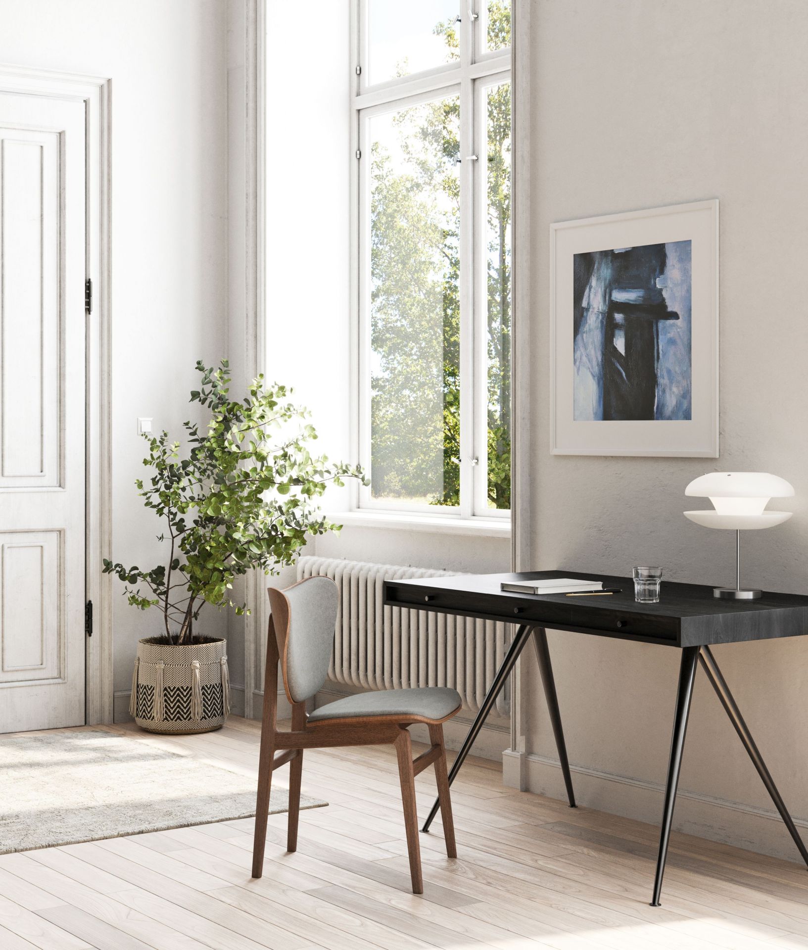 Bureau de bureau JFK avec pieds standard Noir Norr11