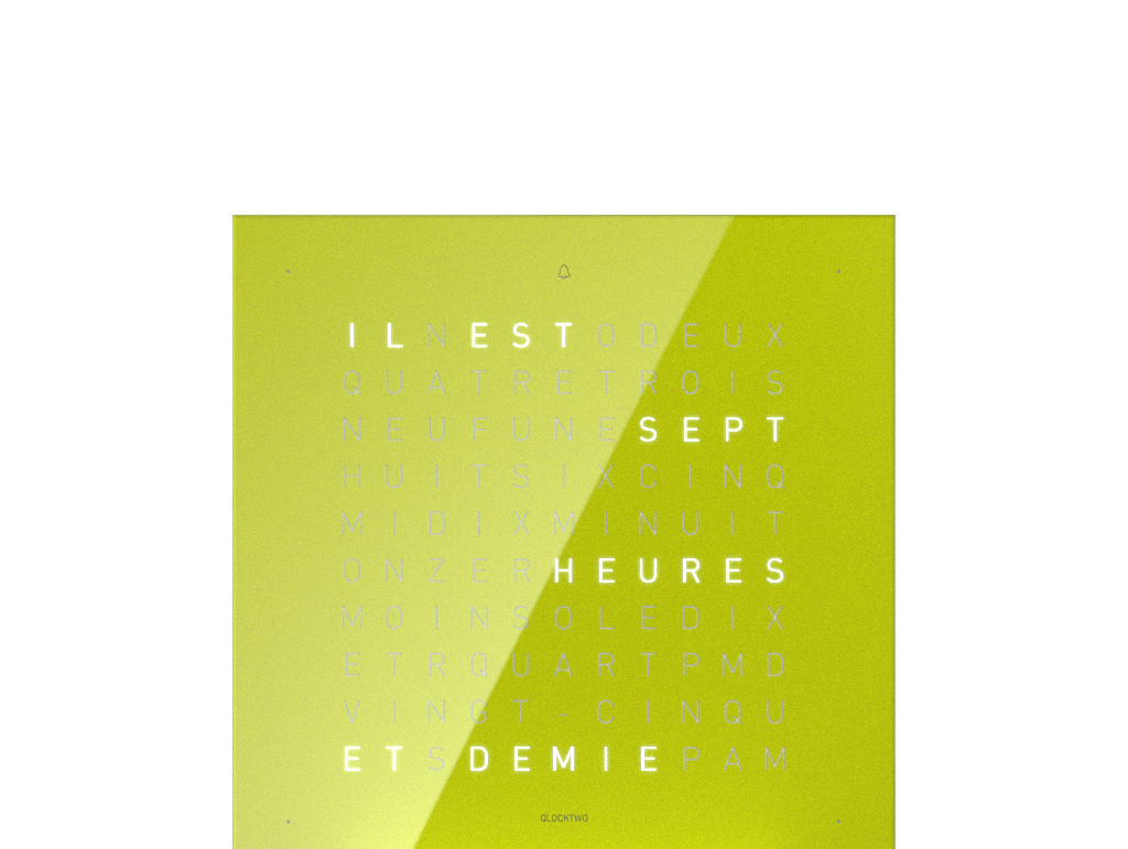 Cache avant pour l'horloge de table Earth 13.5 Français QLOCKTWO